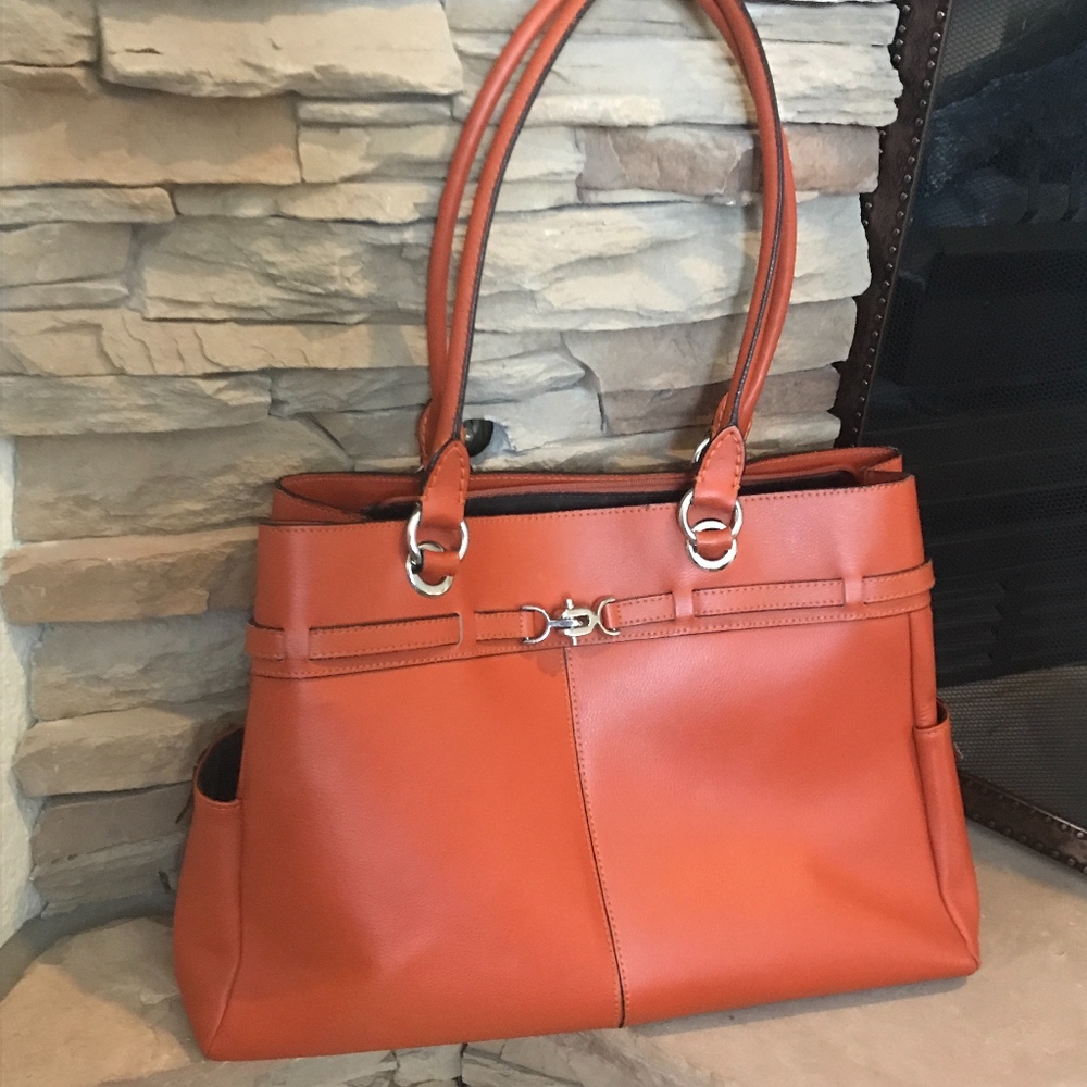 Franklin Covey Leather Business Tote Briefcase